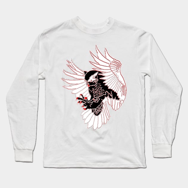 Owl In Flight Long Sleeve T-Shirt by 4rpixs